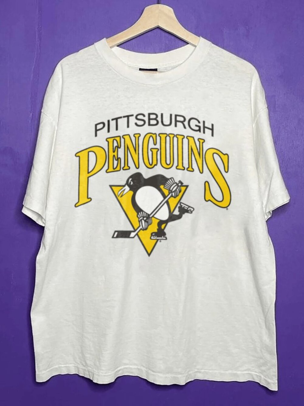 Vintage 80s Pittsburgh Penguins Hockey Logo Shirt, Retro NHL Shirt For Men Women